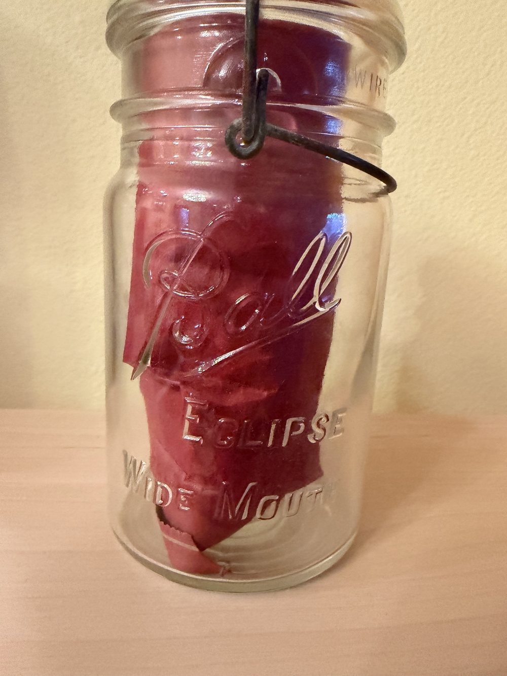 Antique Vintage Ball Eclipse Wide Mouth Glass Mason Jar